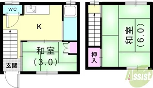 大石アパートの間取り
