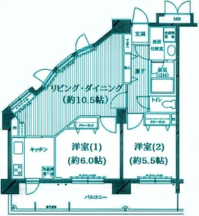 グランド・ガーラ南大井【9階】の間取り