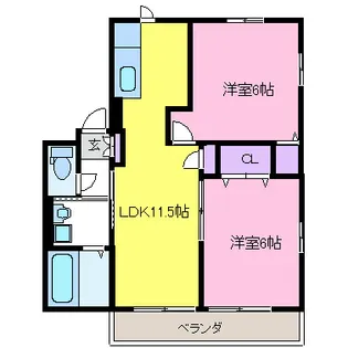 フェアシティ A【2階】の間取り
