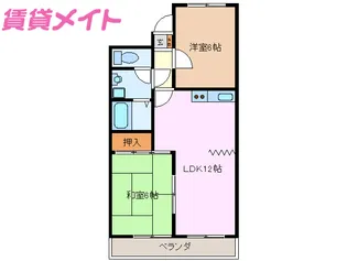 コーポたかす【2階】の間取り