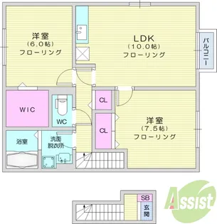 ルミエールA【2階】の間取り