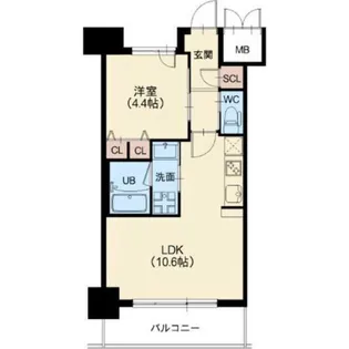 スプランディッド新大阪キャトル【4階】の間取り