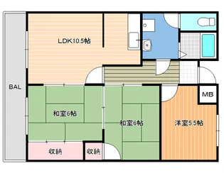 第二高橋ハイツ【1階】の間取り
