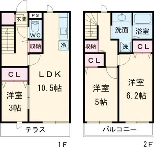 アン シャレ【1階】の間取り