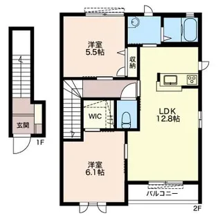 サニーヒルズ E【2階】の間取り