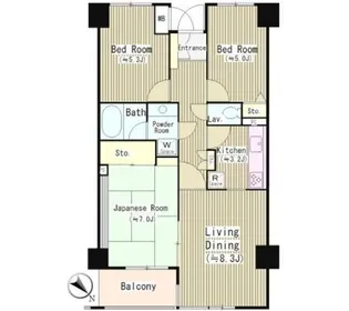 田園調布南マンション【4階】の間取り