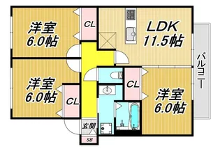 ウィスタリア瑞穂B棟【2階】の間取り