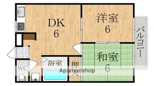 プラスパー豊井【1階】の間取り