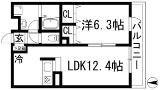 リブリ・リヴェール池田呉服町【3階】の間取り