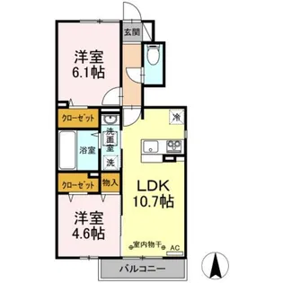 エスポワール A棟【1階】の間取り