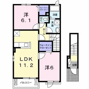 ヴィル TSS A棟【2階】の間取り
