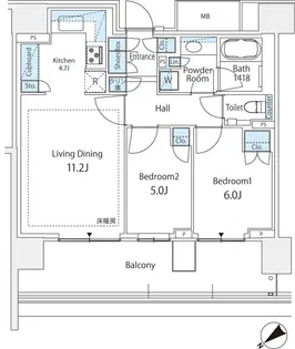 HARUMI FLAG SUN VILLAGE D棟【5階】の間取り