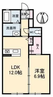 シャーメゾン アリエス【1階】の間取り