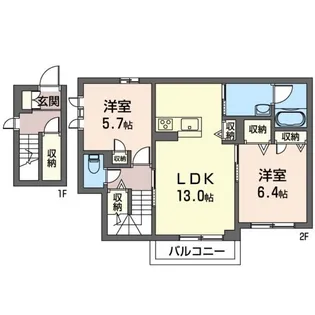 ガレージシャーメゾン【1階】の間取り