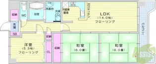 ボザール仙台南【2階】の間取り