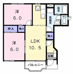 ルナパークII D【1階】の間取り