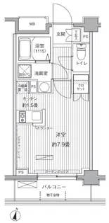 レジデンスゆたて【1階】の間取り