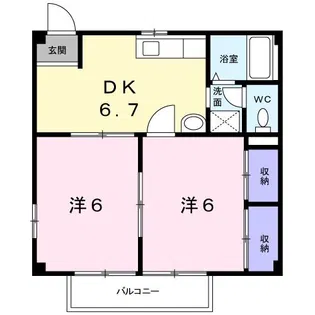 メゾンベルセラン B棟【1階】の間取り