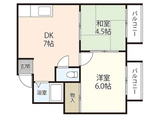 鷹の羽マンション【2階】の間取り