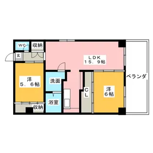 リベラほうしょう【2階】の間取り