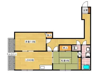 2LDKの間取り画像