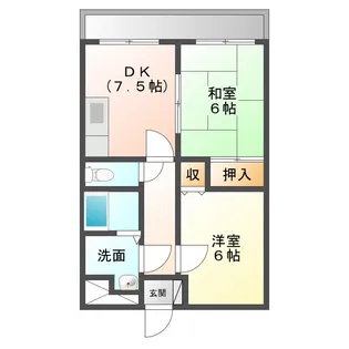 岡山県津山市神戸【マンション】の間取り