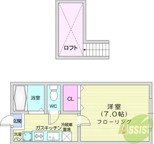 ホワイトキャッスル24番館【1階】の間取り
