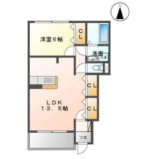 クラシス新白河【1階】の間取り