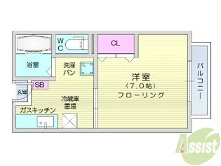 CASAデルフィー【1階】の間取り