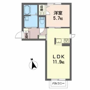 ラ・クラルテ【1階】の間取り