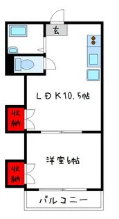 山本北コーポラス1号【4階】の間取り