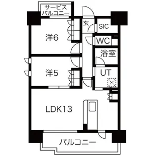 SK RESIDENCES SHINSAIBASHI【13階】の間取り