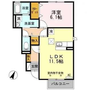 福島県郡山市喜久田町字寺久保【アパート】の間取り