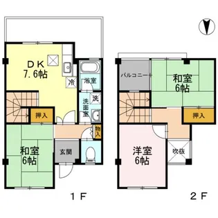 治儀ハイツ B棟の間取り