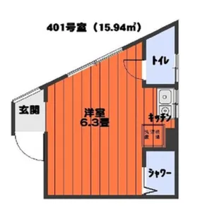第七末廣コーポ【4階】の間取り
