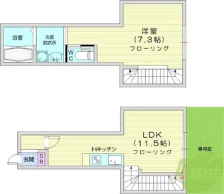 QRESTIA塩釜【1階】の間取り
