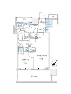 MID TOWER GRAND【3階】の間取り