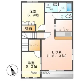 茨城県鹿嶋市大字宮中【アパート】の間取り