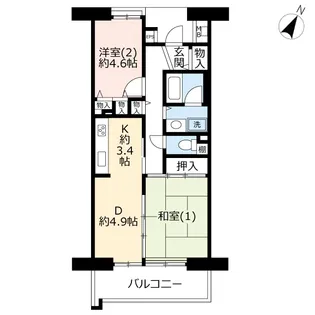UR鶴ヶ丘【2階】の間取り