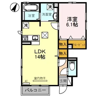 フェリース小名浜【1階】の間取り