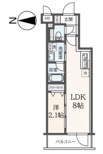 ハーモニーレジデンス東新宿【2階】の間取り
