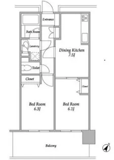 東京都中央区勝どき1【マンション】の間取り