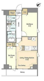 市谷台町坂フロント【9階】の間取り