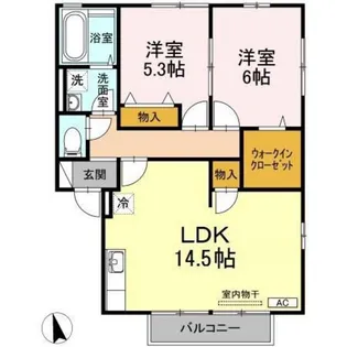 グランシャリオ B棟【2階】の間取り