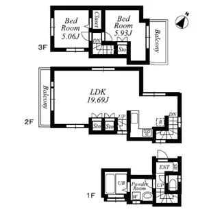 東京都大田区下丸子1【一戸建】の間取り
