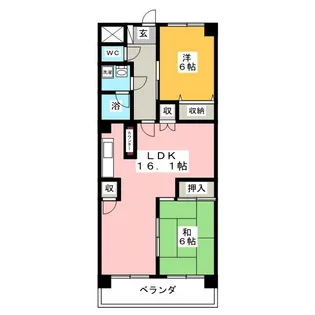 ティアール小相木【6階】の間取り