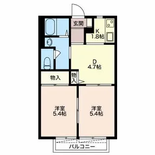 ロイヤルグリーンハイツ【2階】の間取り