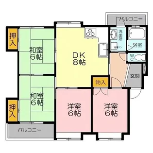 アクスコート宮永【1階】の間取り