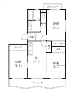 エクレールA【3階】の間取り