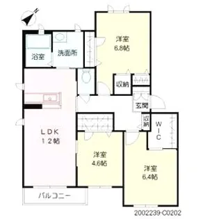 ヴィラウィステリア門司 C棟【2階】の間取り